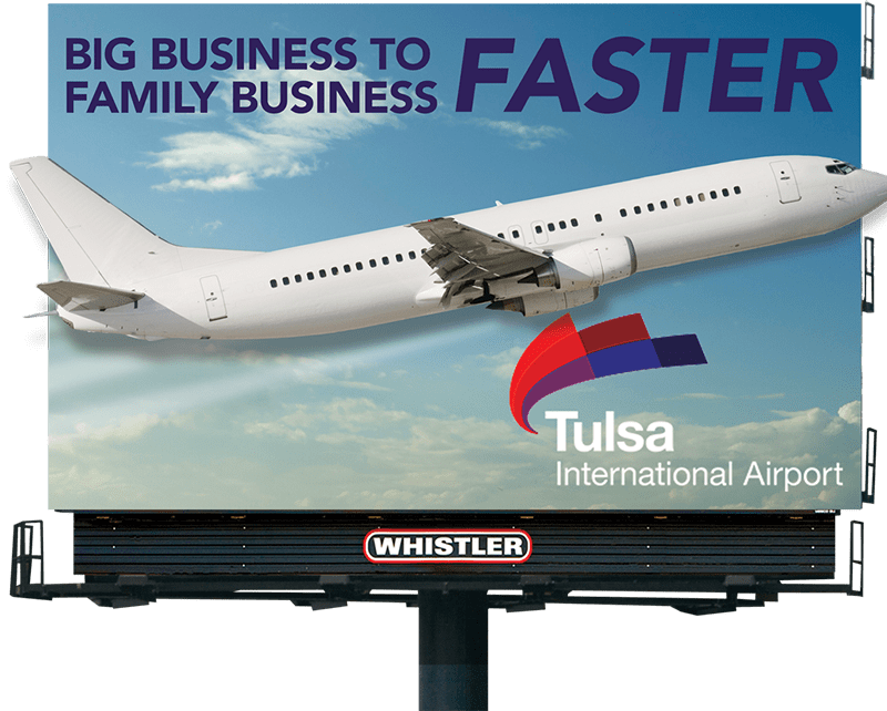 tulsa international airport super face billboard