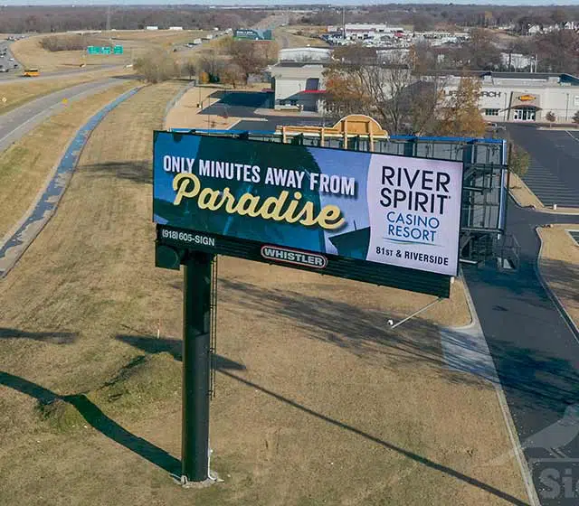 drone footage billboard structure land owner